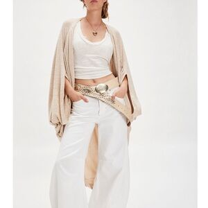Free People Cozy Tan Duster